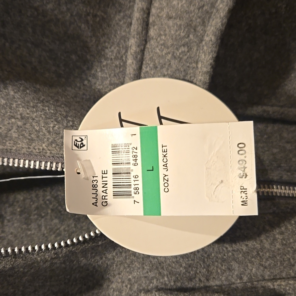Planet Heart Gray Fleece Zip Up Crop Jacket - Picture 3 of 10